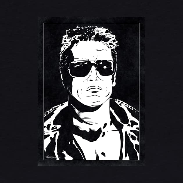 THE TERMINATOR (Black and White) by Famous Weirdos